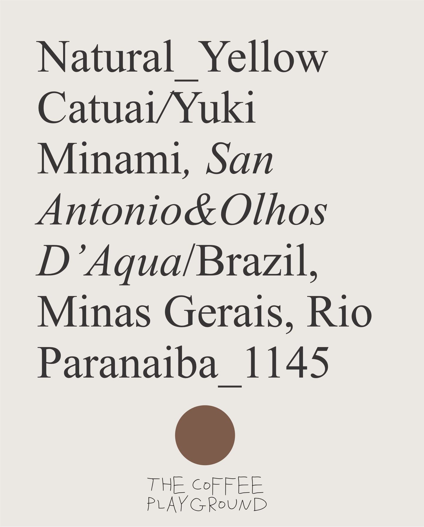 (NEW) Yuki Minami, Yellow Catuai, Natural, BRAZIL