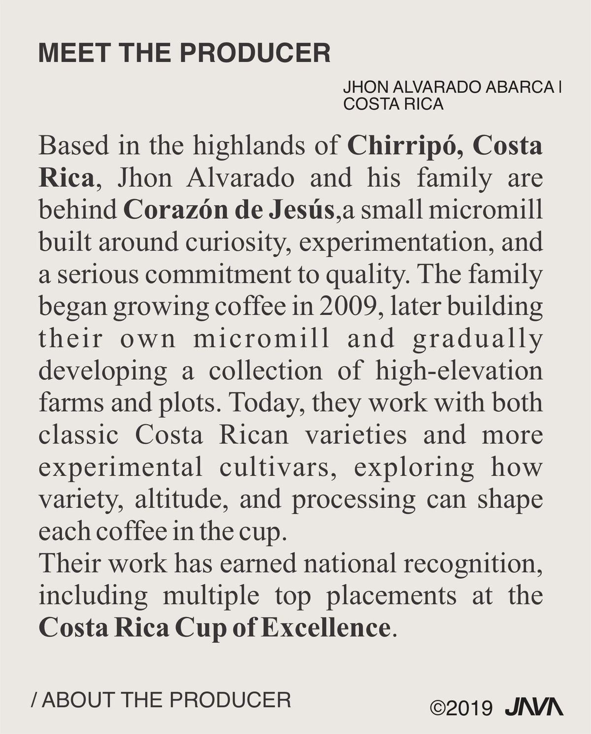(NEW) Jhon Alvarado Abraca, Red Honey, COSTA RICA