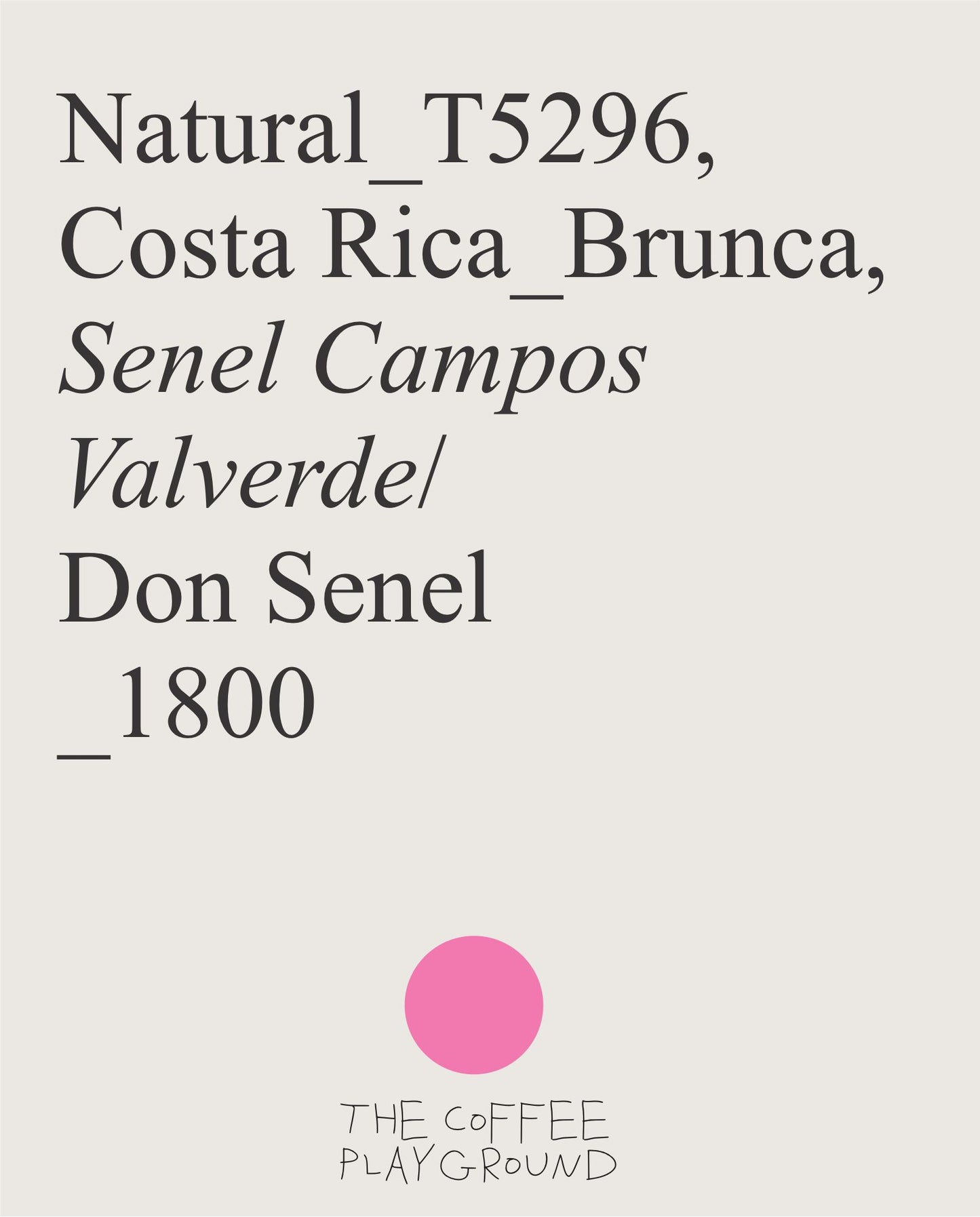 (NEW) Don Senel, T5296, Natural , COSTA RICA