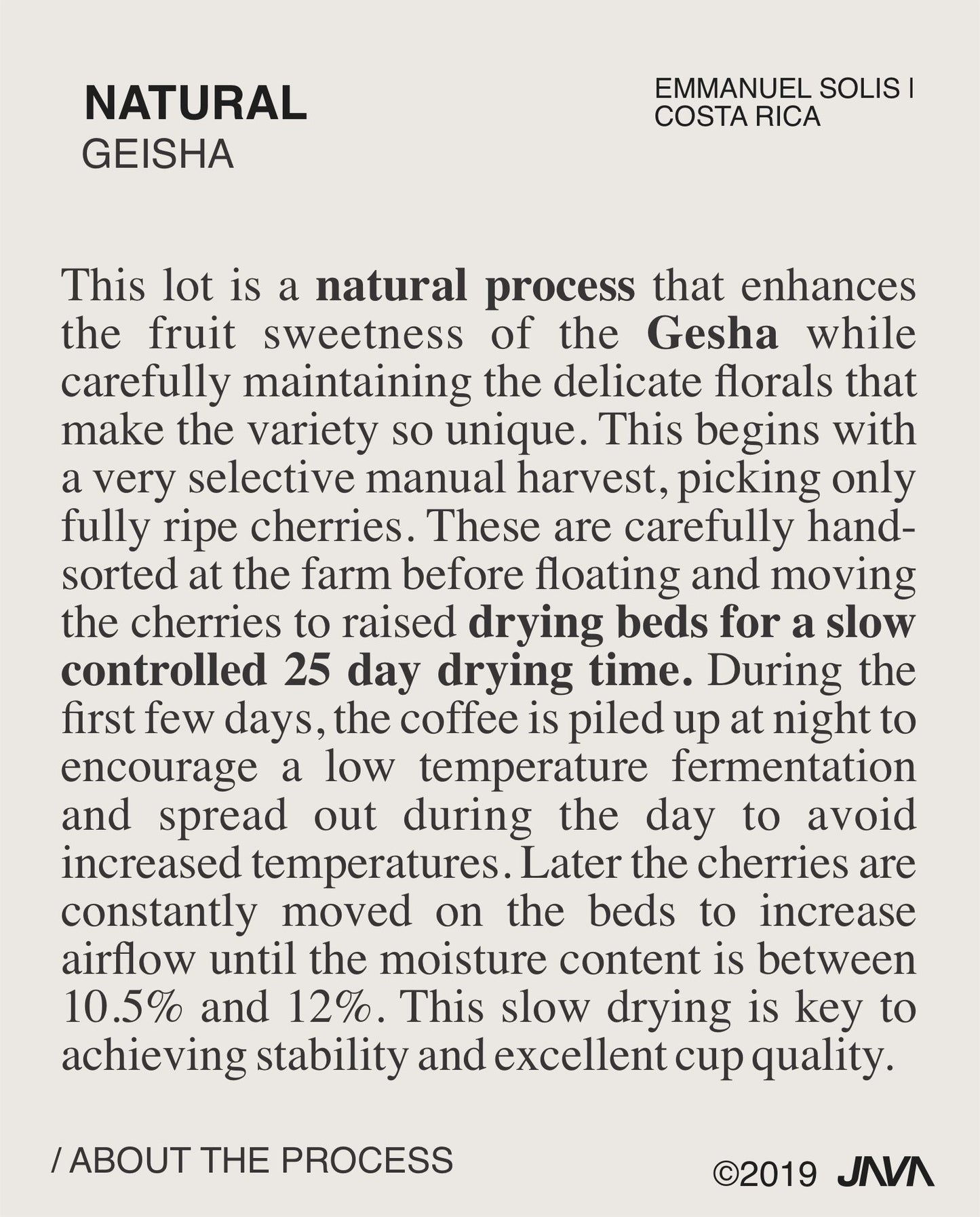 (NEW) Emmanuel Solis, GEISHA, Natural, COSTA RICA