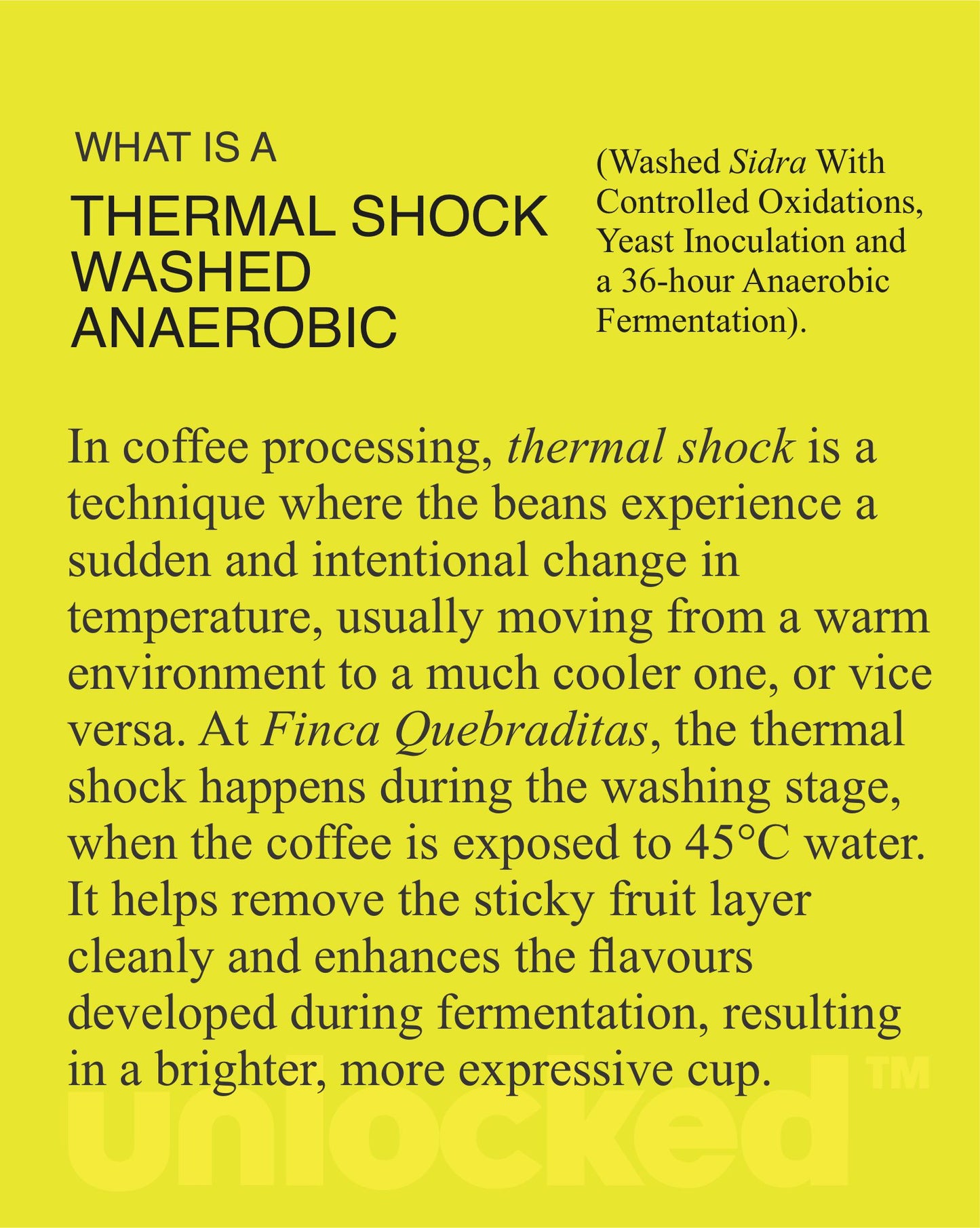 (UNLOCKED) Finca Quebraditas, Sidra, Thermal Shock Anaerobic, COLOMBIA